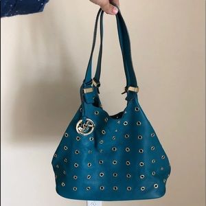 Michael Kors Teal Grommet Bag